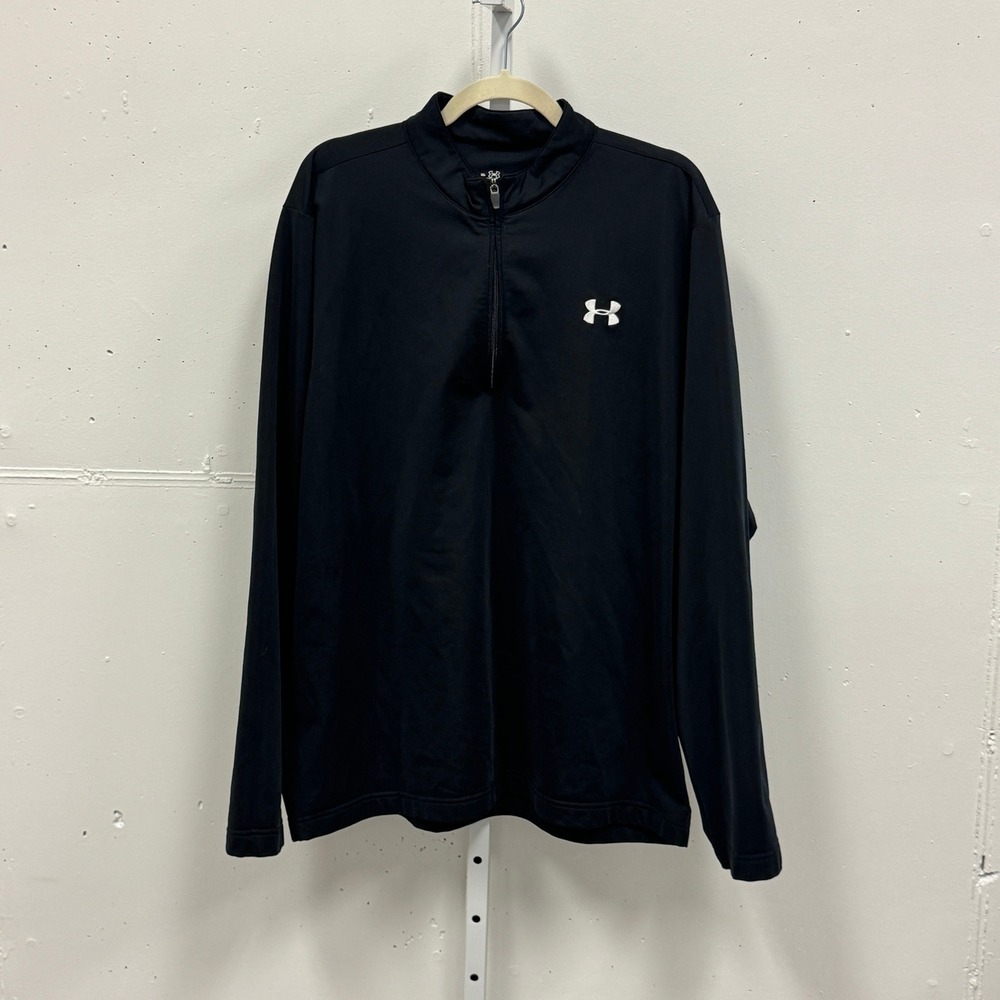 Under Armour Men's XL Quarter Zip Pullover Black Mock Neck Athletic Top 205381
